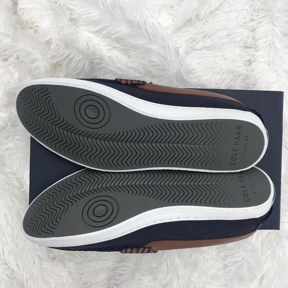 COLE HAAN Blue & Chestnut Nantucket Loafers -10.5M - Picture 8 of 12